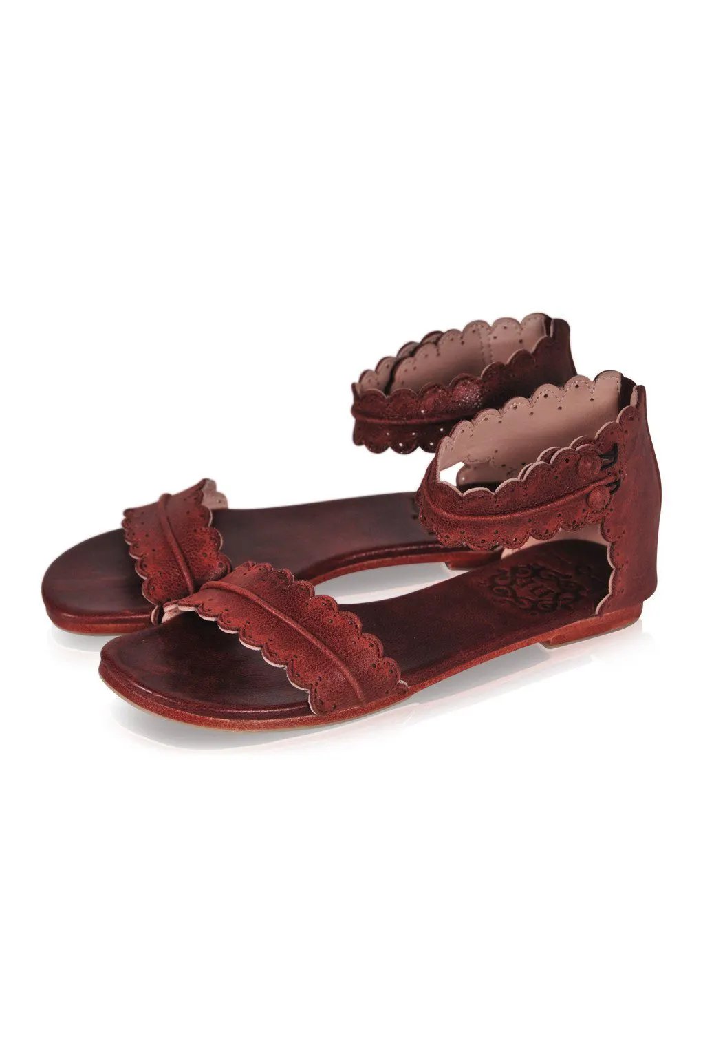 Midsummer Scalloped Leather Sandals (Sz. 10.5) by Local