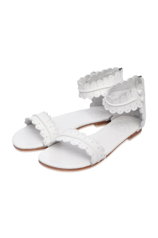 Midsummer Scalloped Leather Sandals by ELF