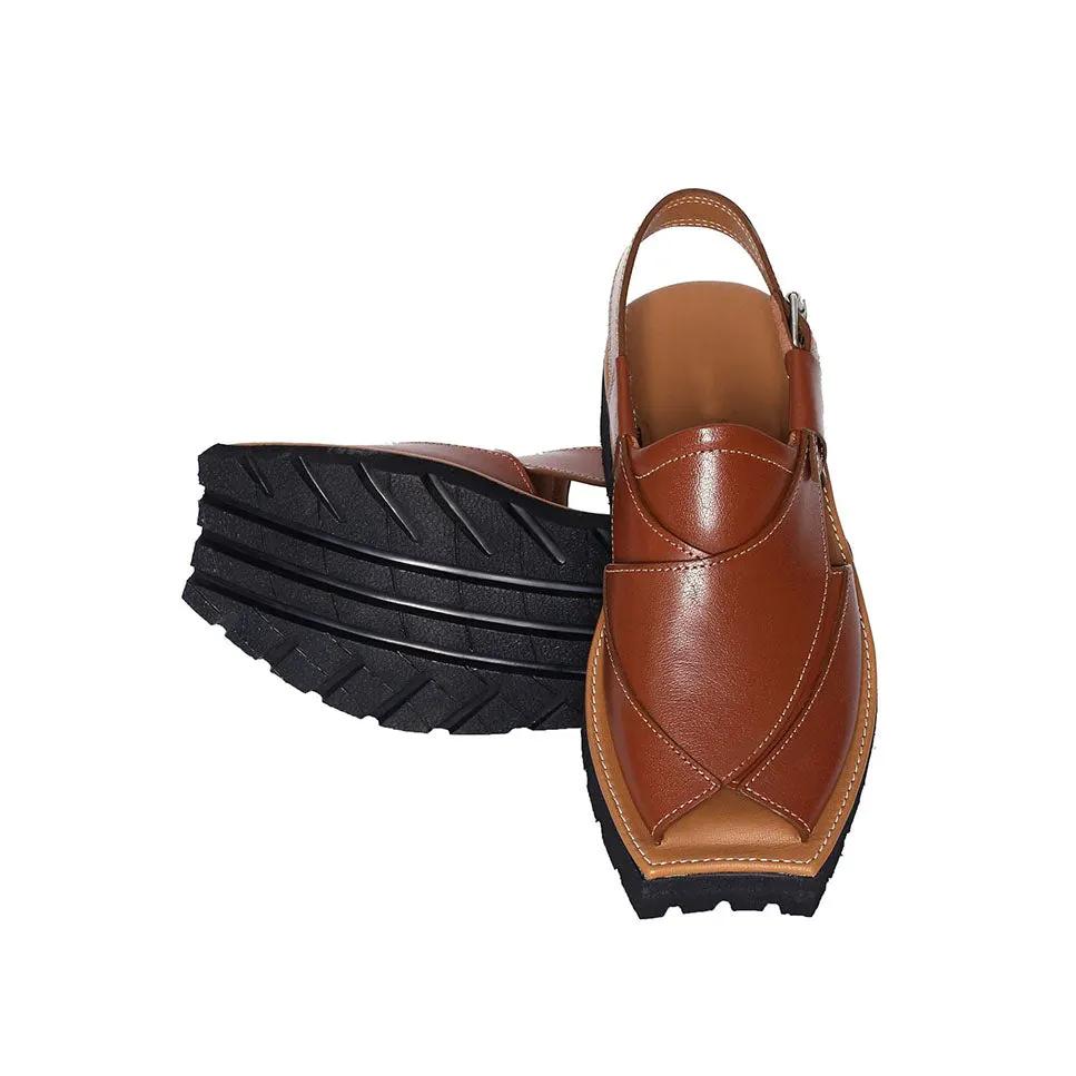 Mikaal C2 Mens Cowhide Rugged Leather Sandals Peshawari Chappal by Inland Leather