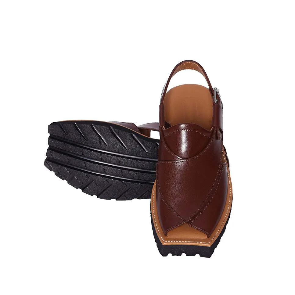 Mikaal C2 Mens Cowhide Rugged Leather Sandals Peshawari Chappal by Inland Leather