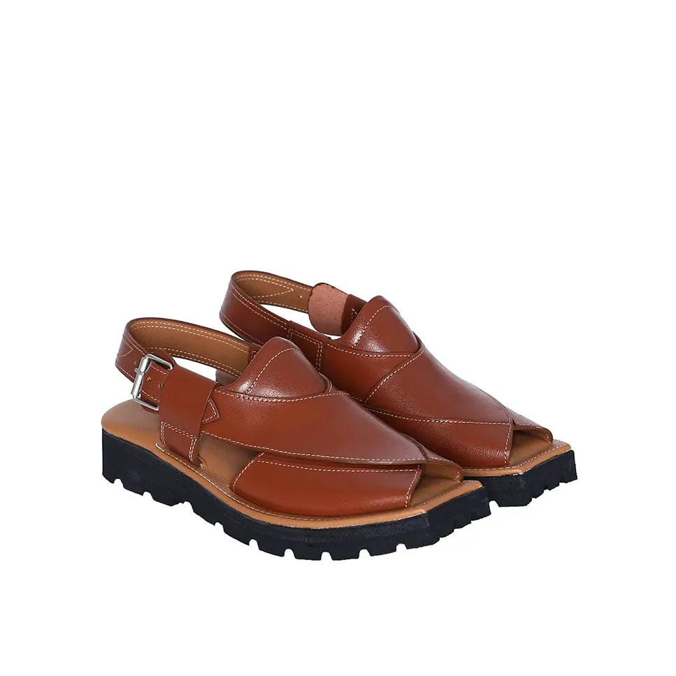 Mikaal C2 Mens Cowhide Rugged Leather Sandals Peshawari Chappal by Inland Leather