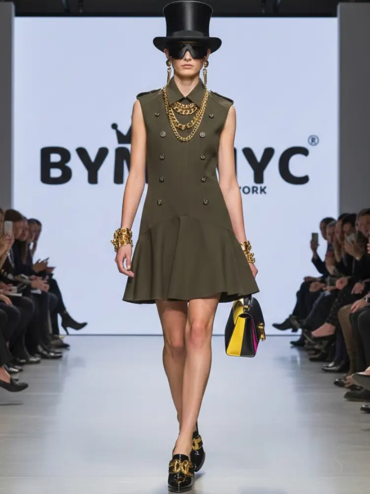 Military-Chic Peplum Dress • CHELSEA New Collection BYMANYC ® New York by BYMANYC ® New York