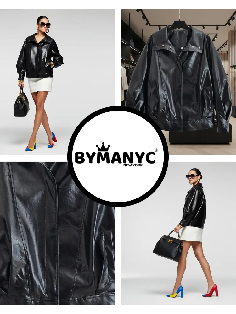 Minimalist Eco-Leather Jacket • SOHO New Collection BYMANYC ® New York by BYMANYC ® New York