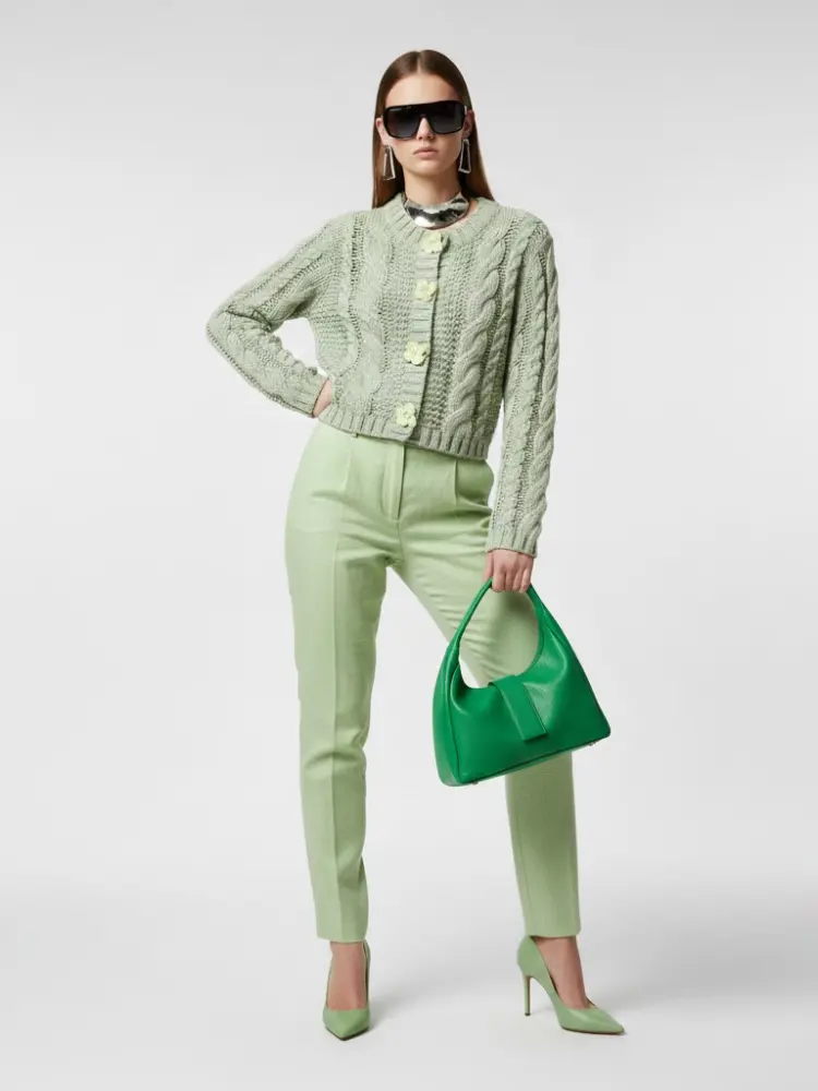Mint Green Cable Knit Cardigan - TRIBECA: New Colección COUTURE in NOLITA - BYMANYC ® New York by BYMANYC ® New York