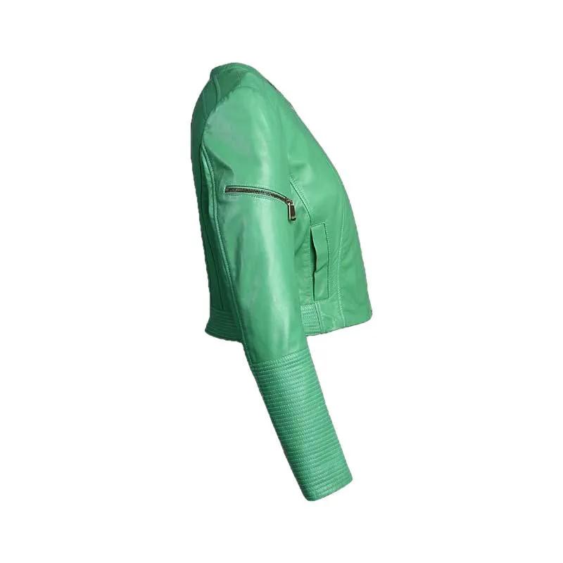 Minty Womens Short Leather Jacket by Inland Leather Co.