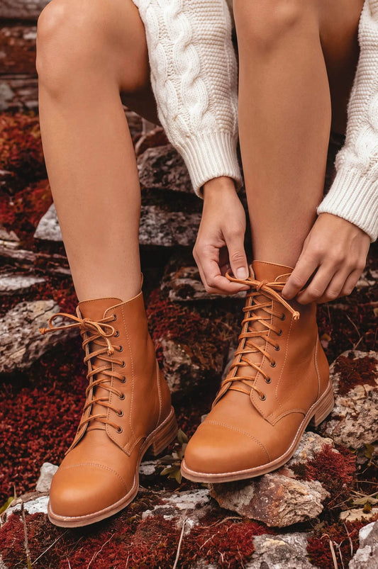 Mirage Lace-Up Leather Boots by ELF