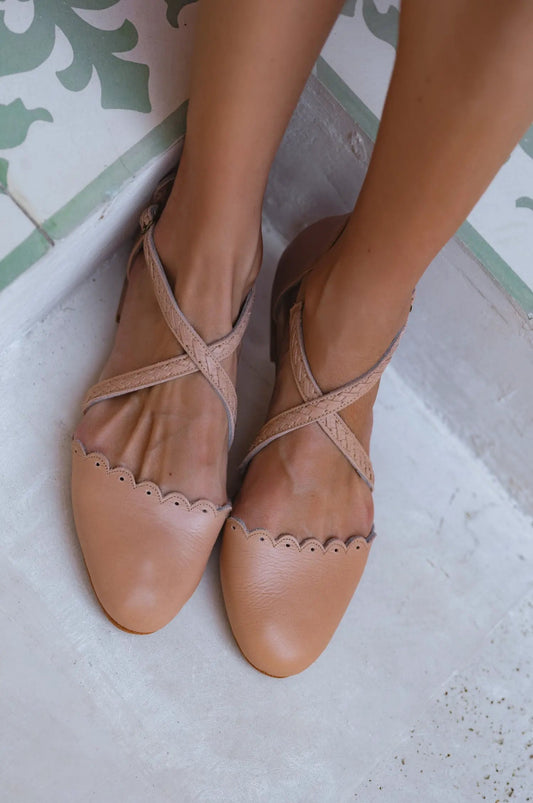 Montana Criss-Cross Leather Flats by ELF