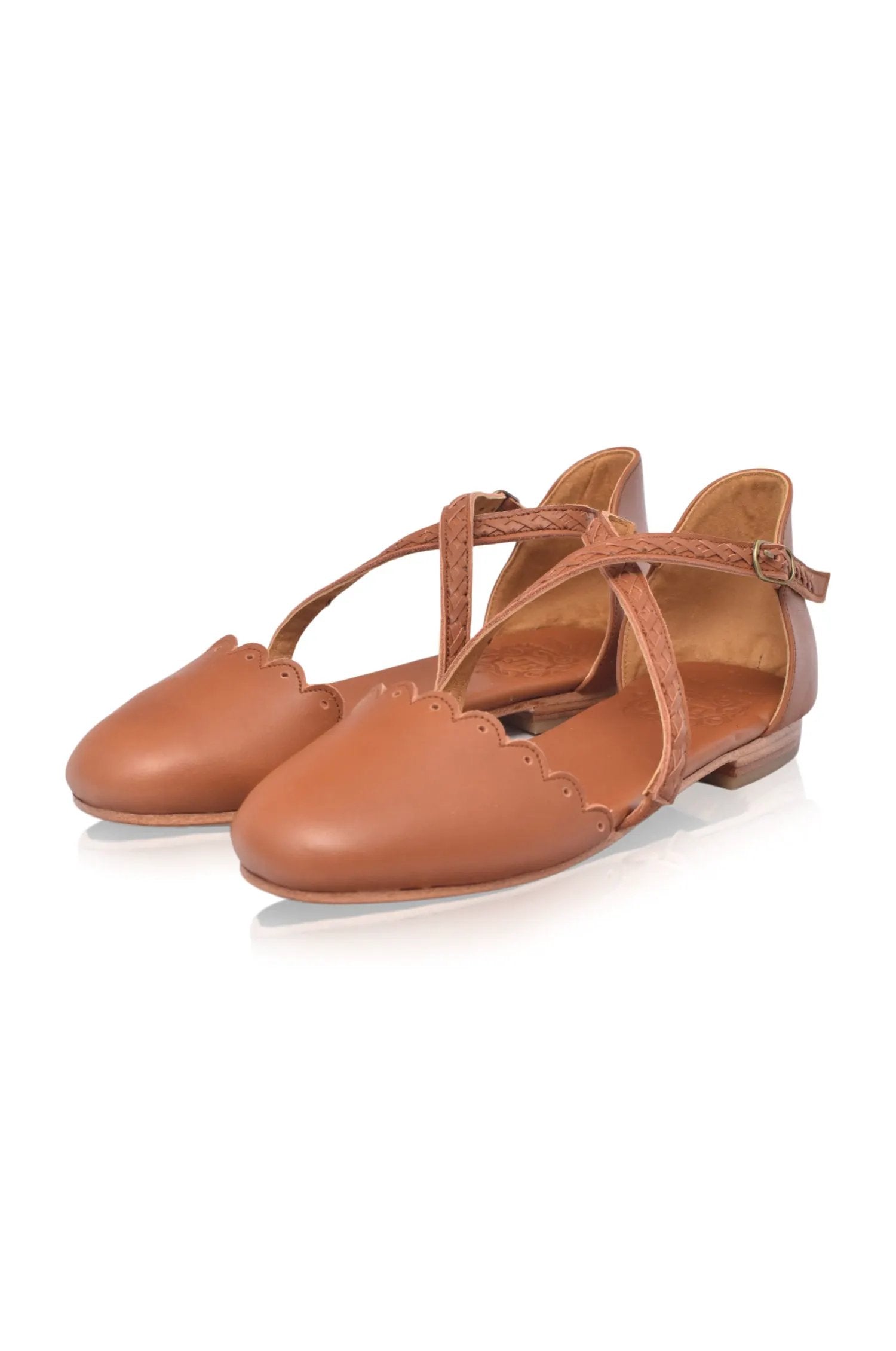 Montana Criss-Cross Leather Flats by ELF