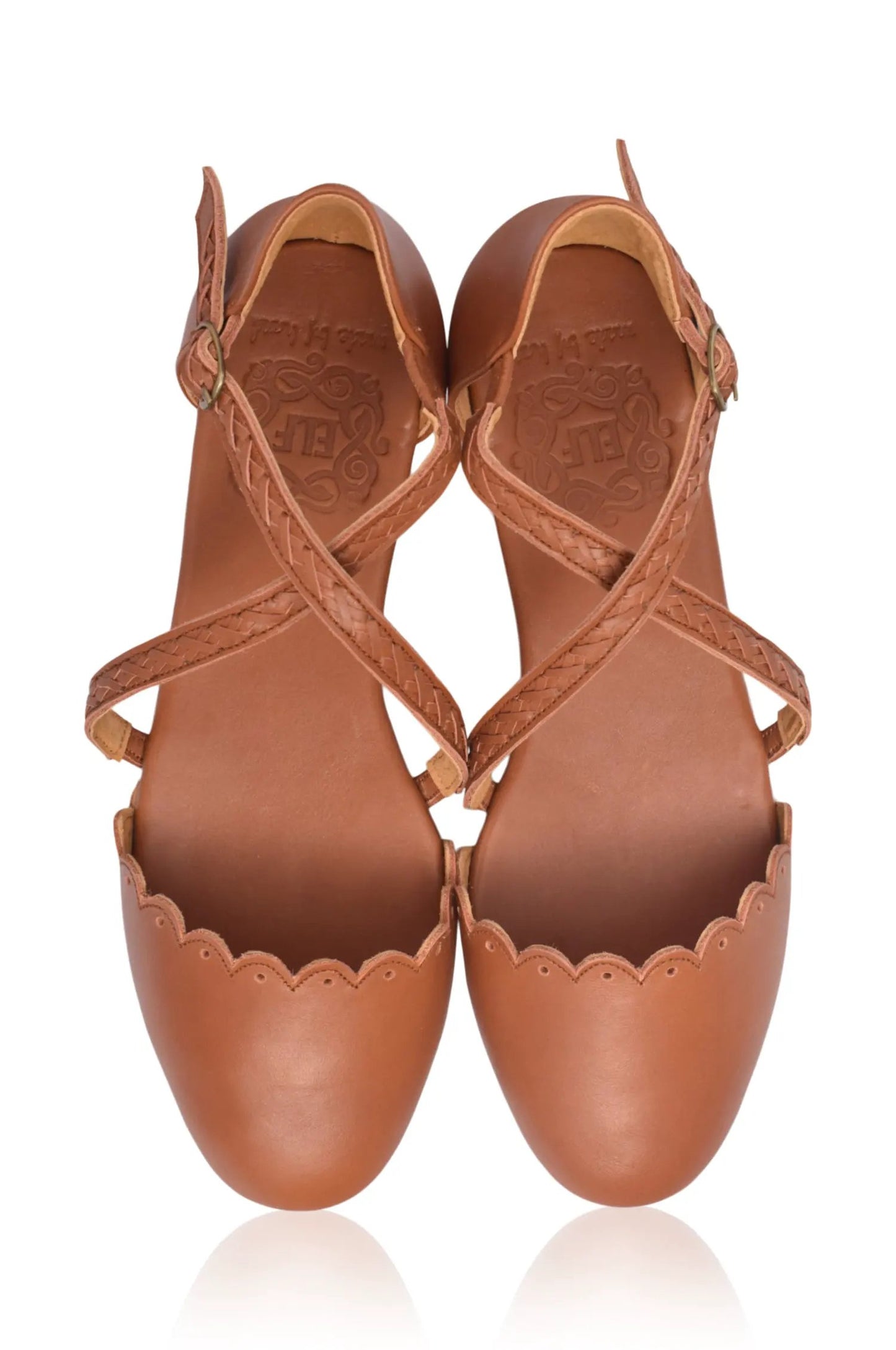 Montana Criss-Cross Leather Flats by ELF