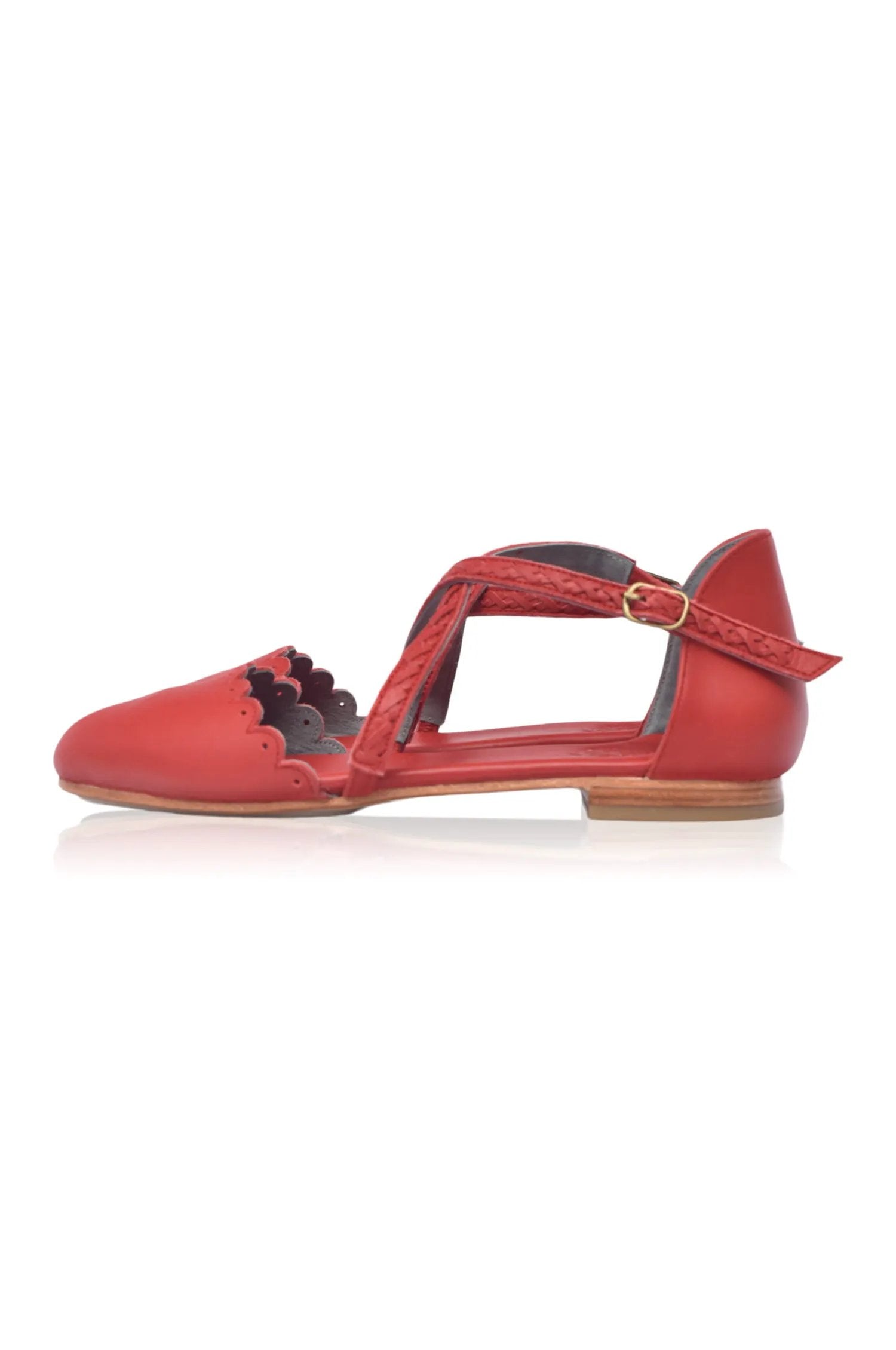 Montana Criss-Cross Leather Flats by ELF