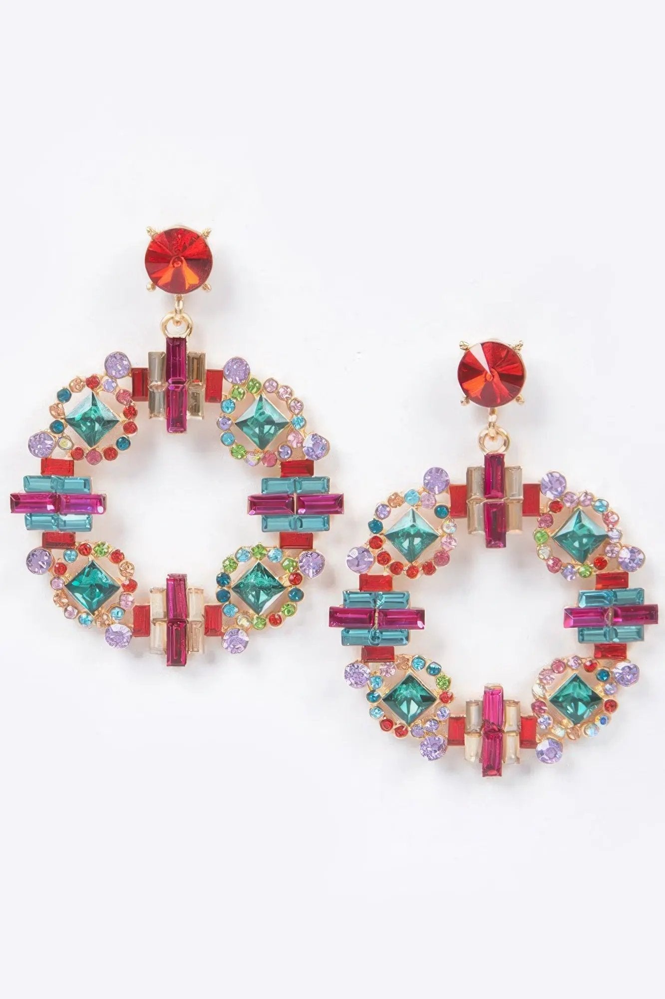 Multi Rhinestone Round Earrings | Iconic BYMANYC ® New York Glam by BYMANYC ® New York