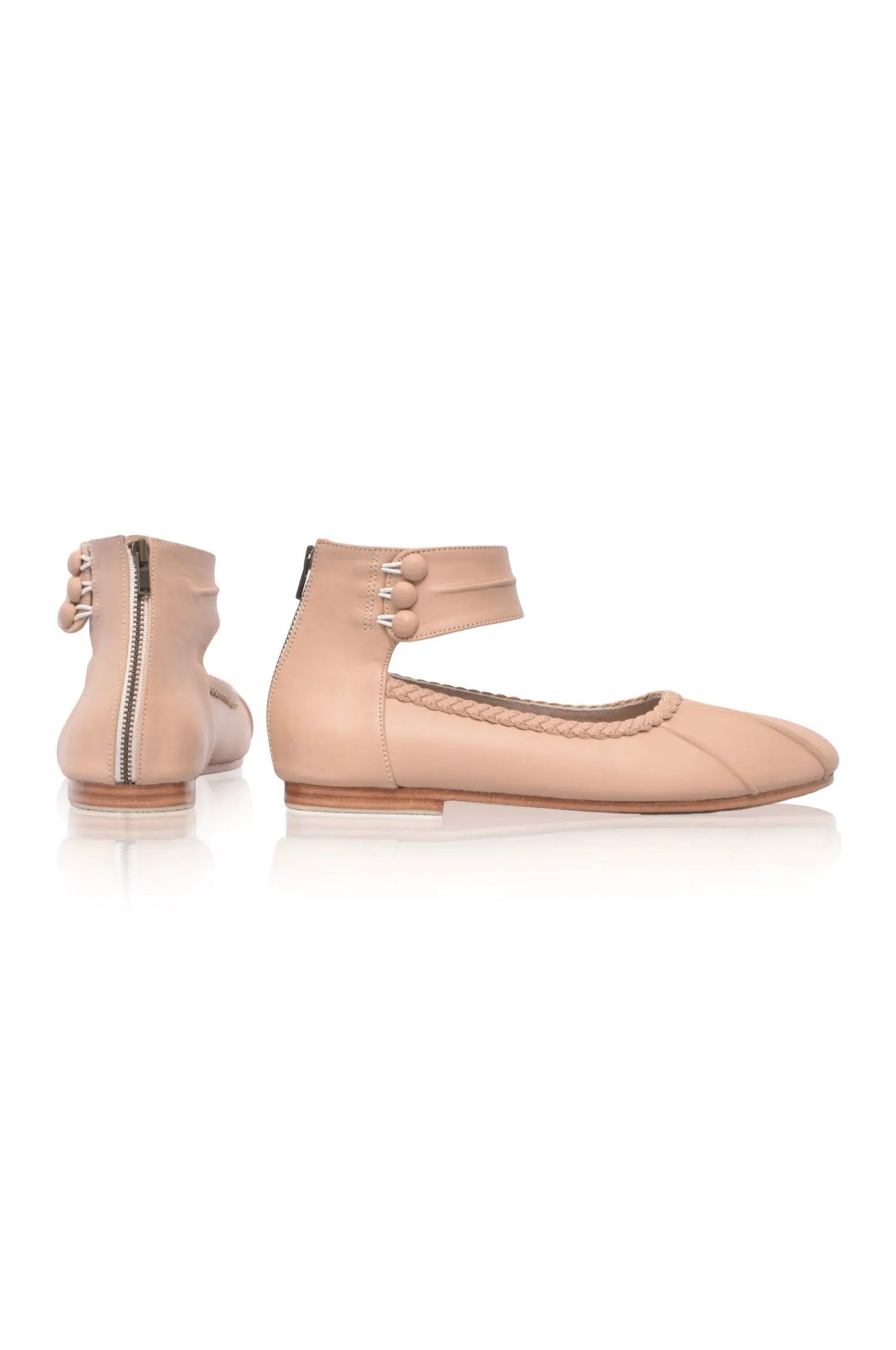 Muse Ankle Strap Leather Ballet Flats by Local