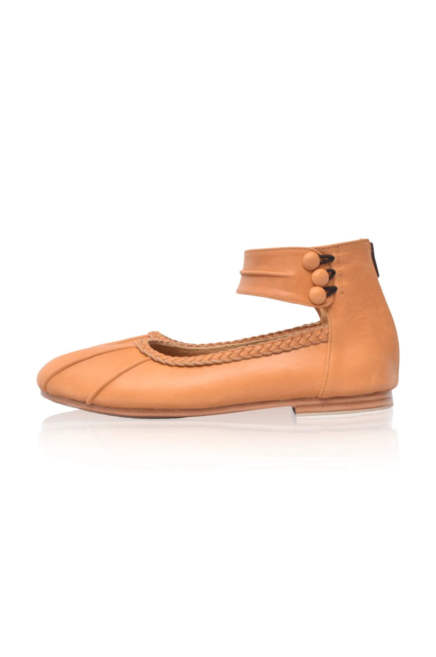 Muse Ankle Strap Leather Ballet Flats (Sz. 4-10.5) by Local