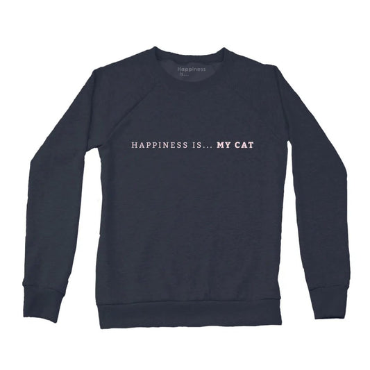 Women's My Cat Crew Sweatshirt, True Navy by Pets Collection