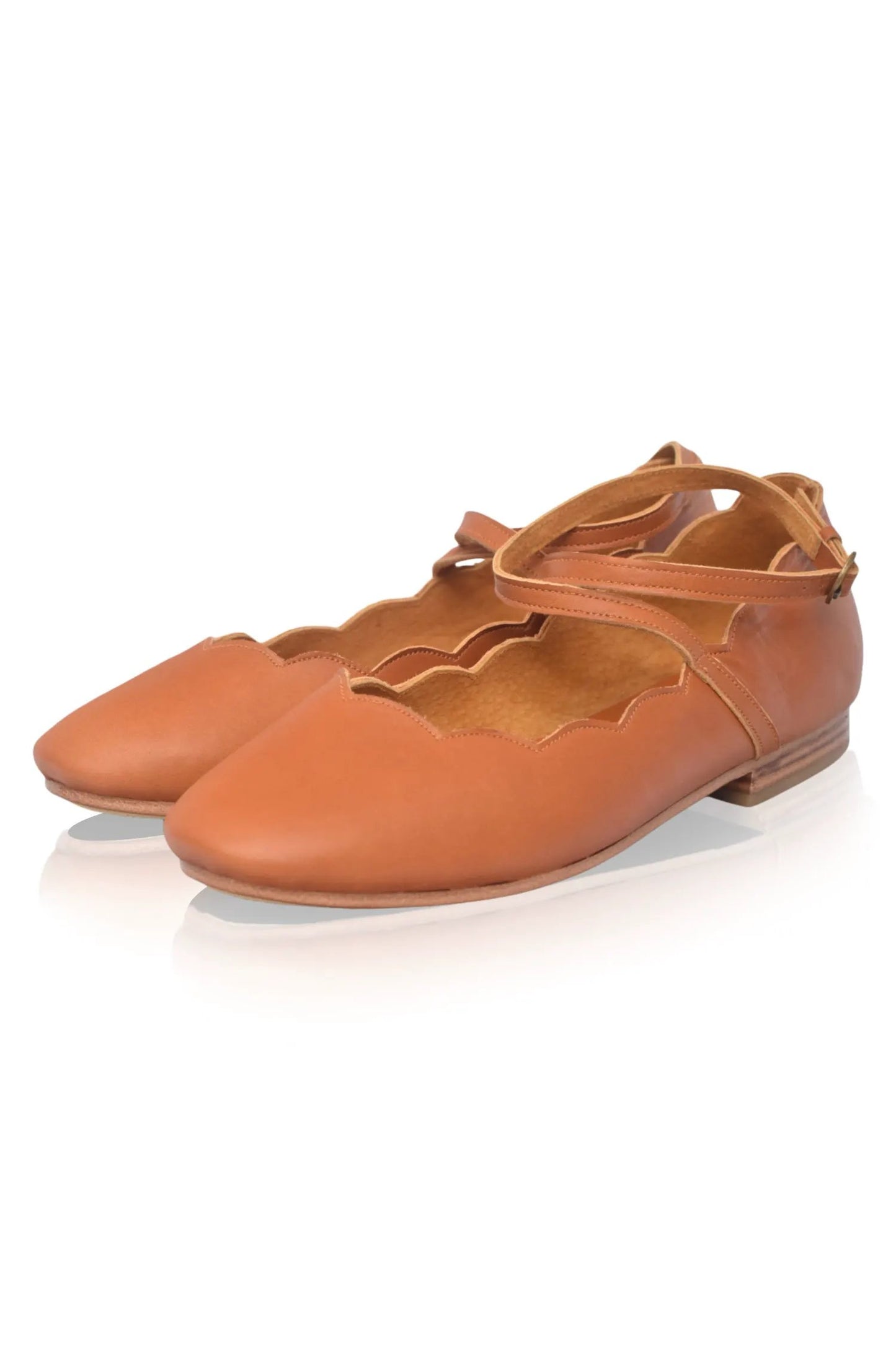 Myrelle Criss-Cross Leather Ballet Flats by ELF