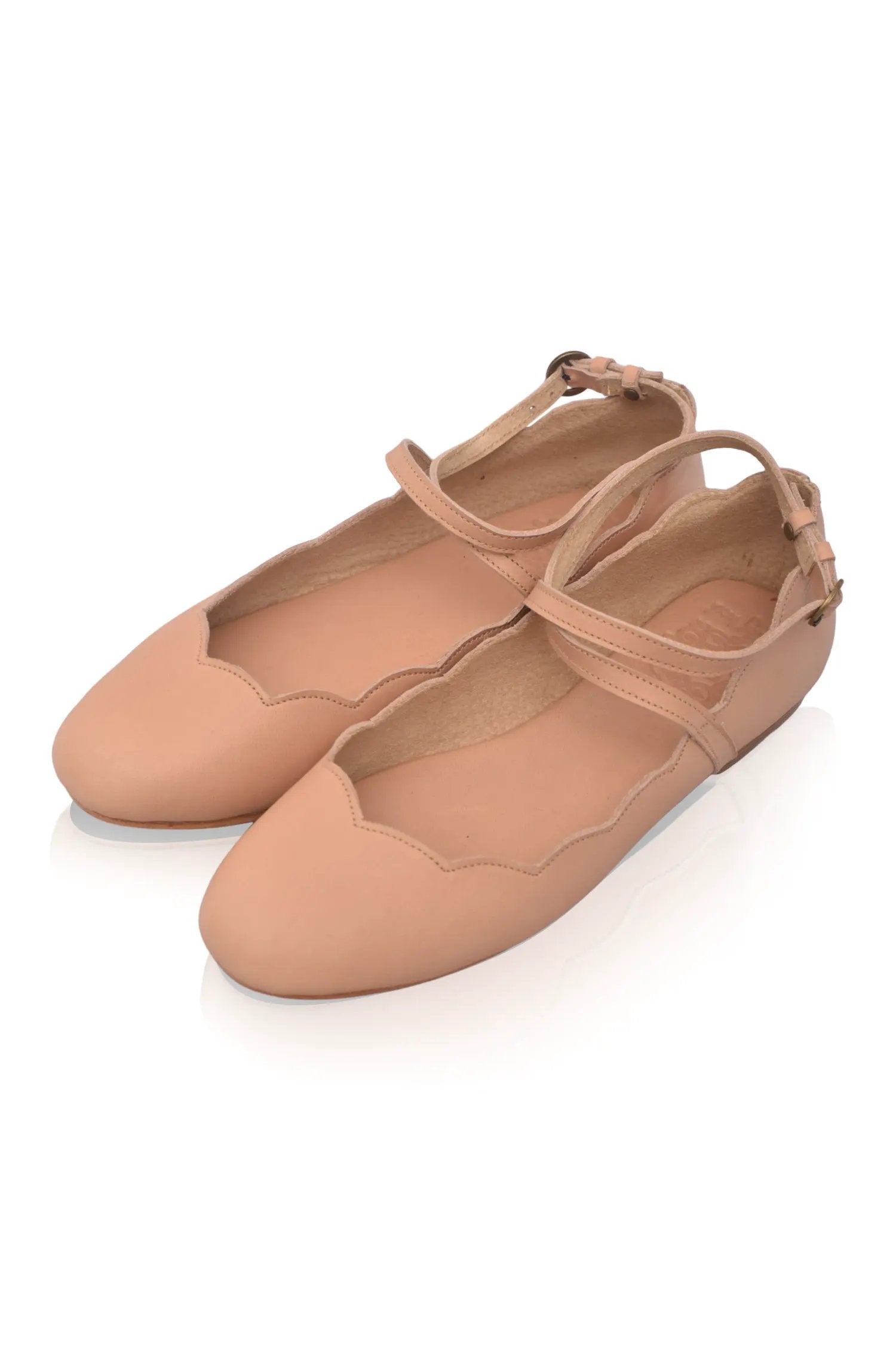 Myrelle Criss-Cross Leather Ballet Flats by ELF