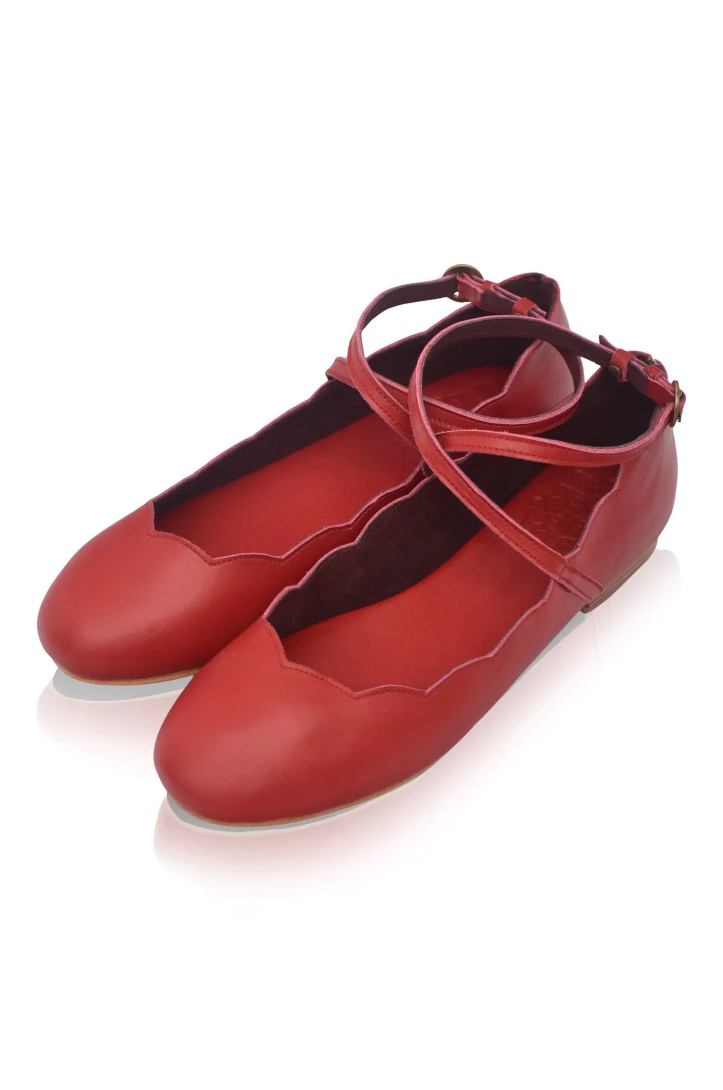 Myrelle Criss-Cross Leather Ballet Flats by ELF