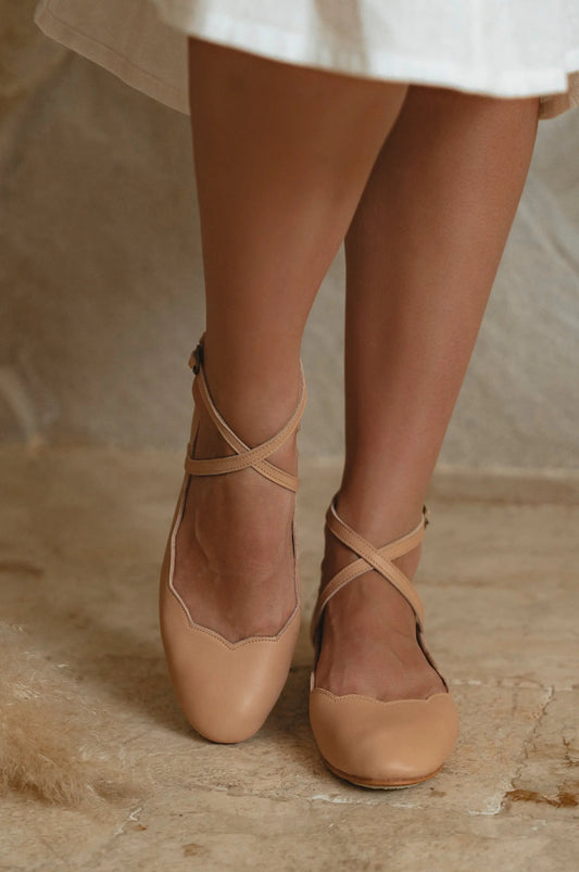 Myrelle Criss-Cross Leather Ballet Flats by ELF