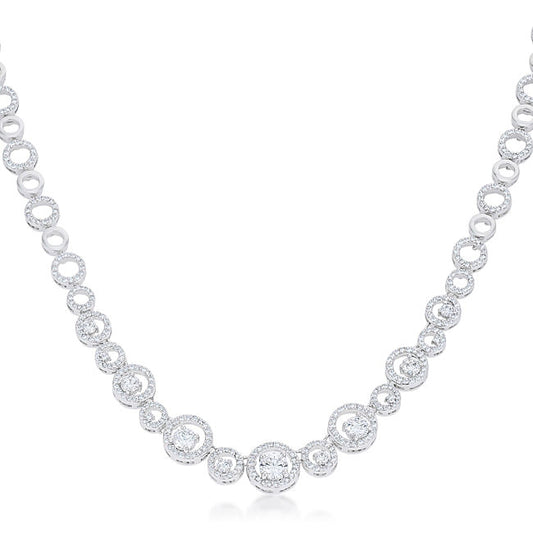 Graduated Cubic Zirconia Necklace-0