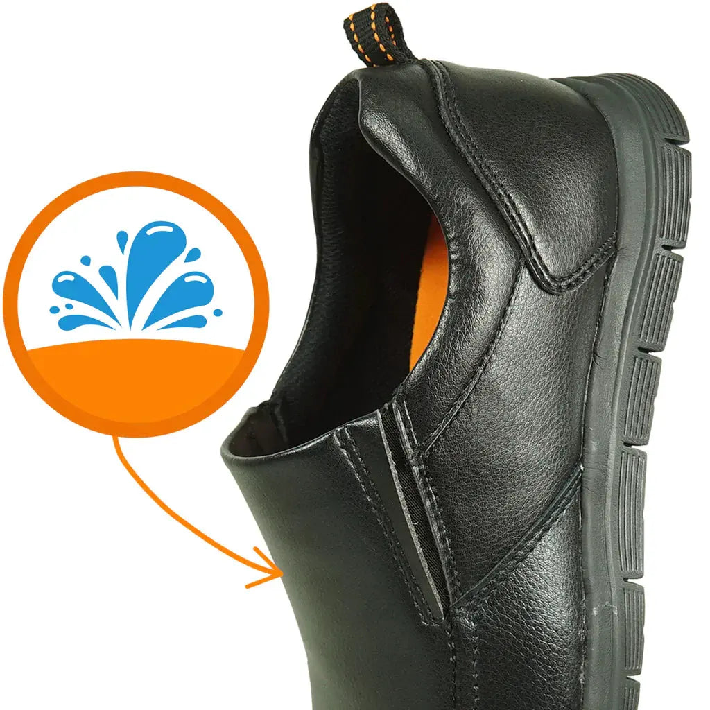 VANGELO Men Slip Resistant Shoe NICK-3 Black by Tux-USA