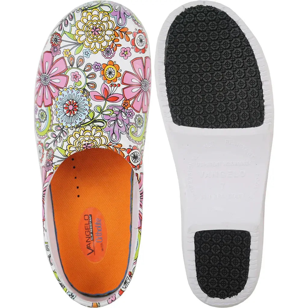 VANGELO Women Slip Resistant Clog NIKO Flower-1 by Tux-USA