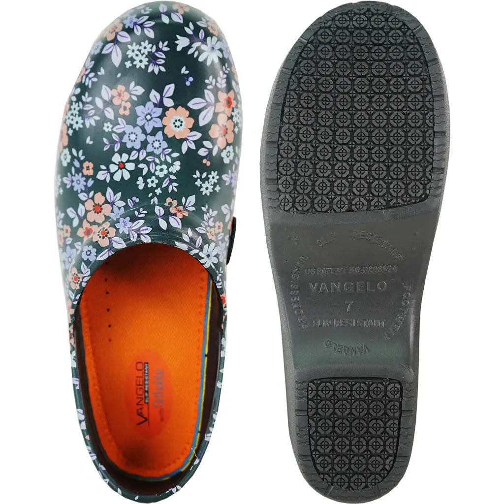 VANGELO Women Slip Resistant Clog NIKO Flower-2 by Tux-USA