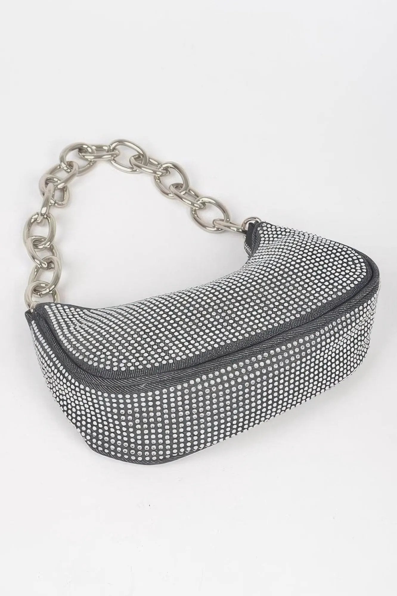 NOHO Hot Fix Stone Small Hobo Bag with Chain: BYMANYC ® New York by BYMANYC ® New York