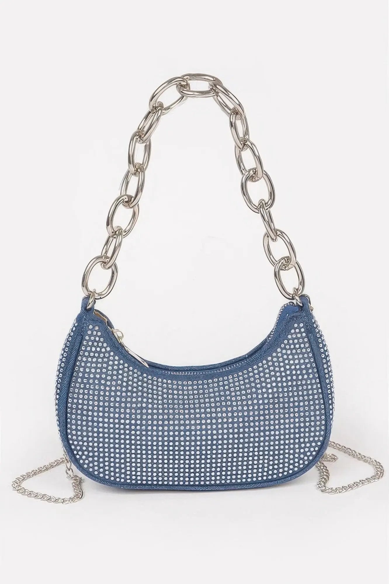 NOHO Hot Fix Stone Small Hobo Bag with Chain: BYMANYC ® New York by BYMANYC ® New York