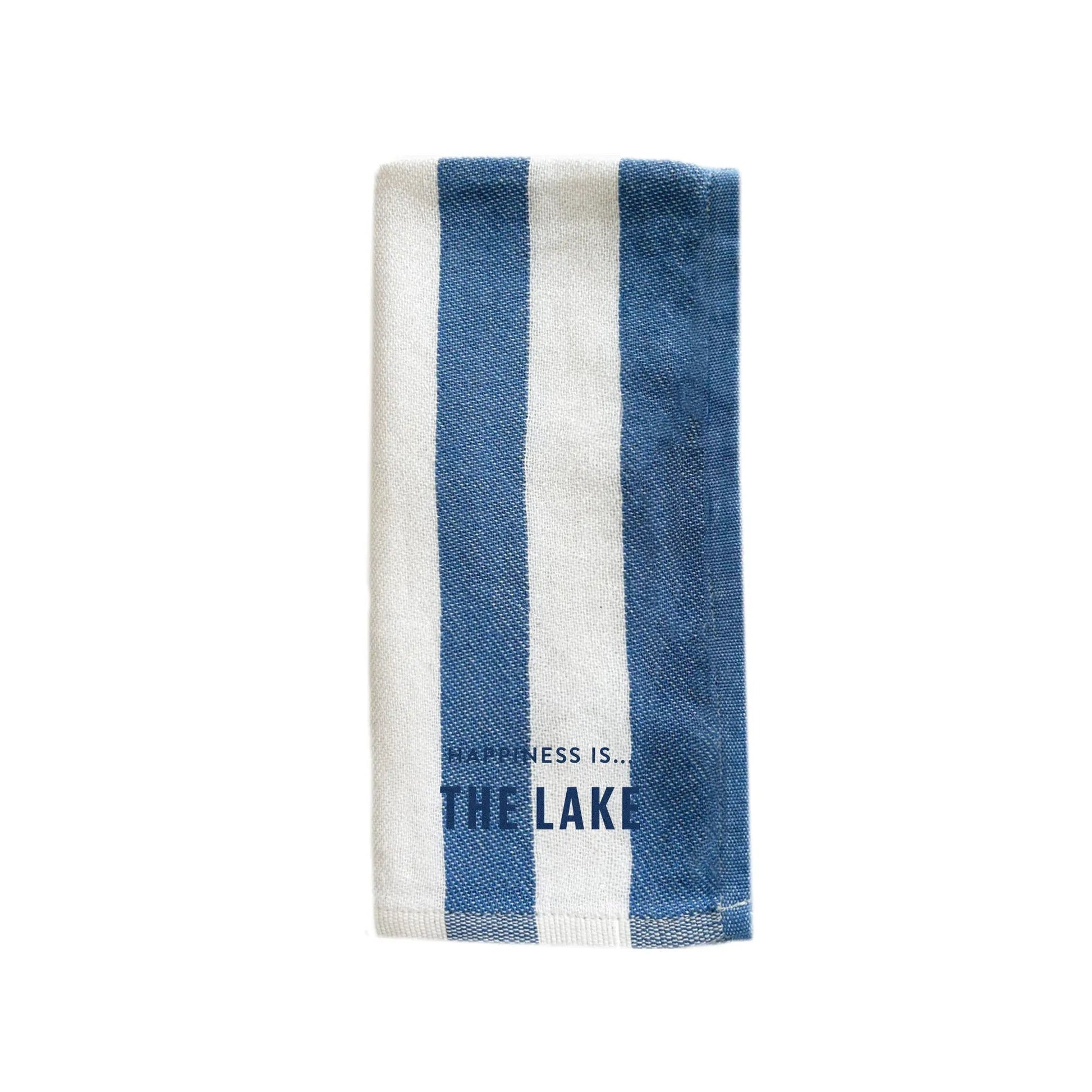 Napkin: Lake, Blue Stripe by Lake Life Collection