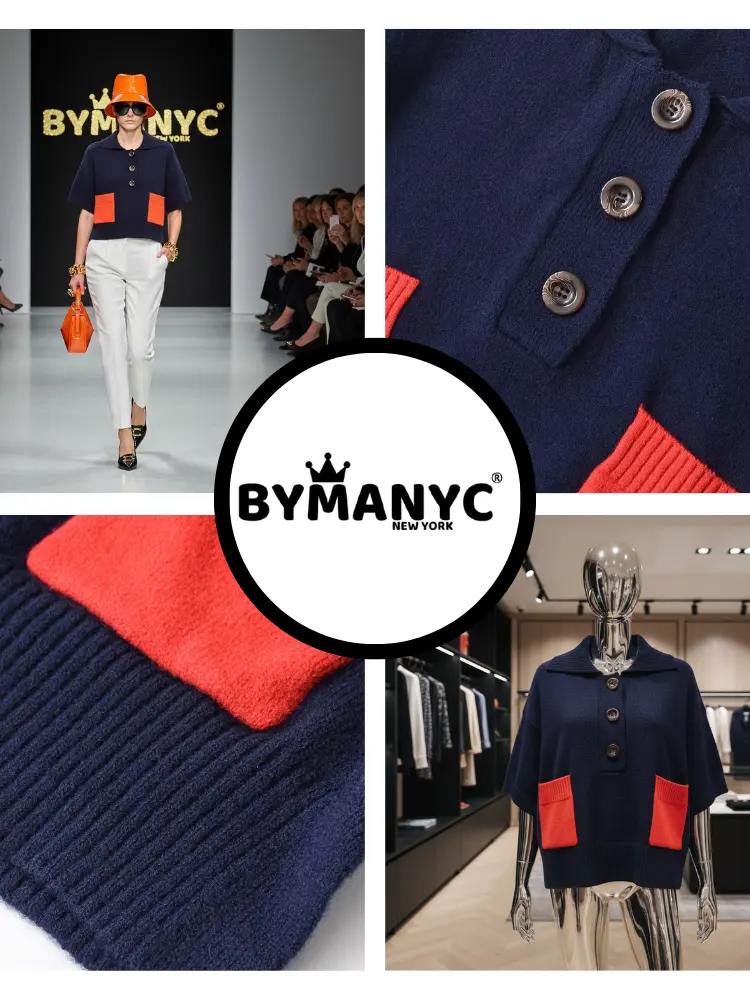 Navy Contrast Polo • TRIBECA New Collection BYMANYC ® New York by BYMANYC ® New York
