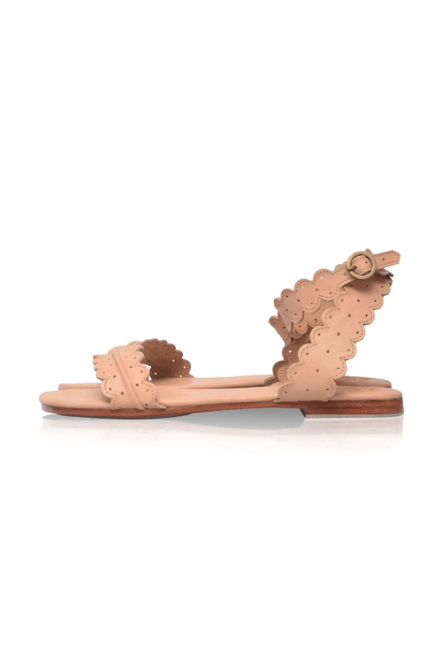 Nirvana Scalloped Wrap Leather Sandals by ELF