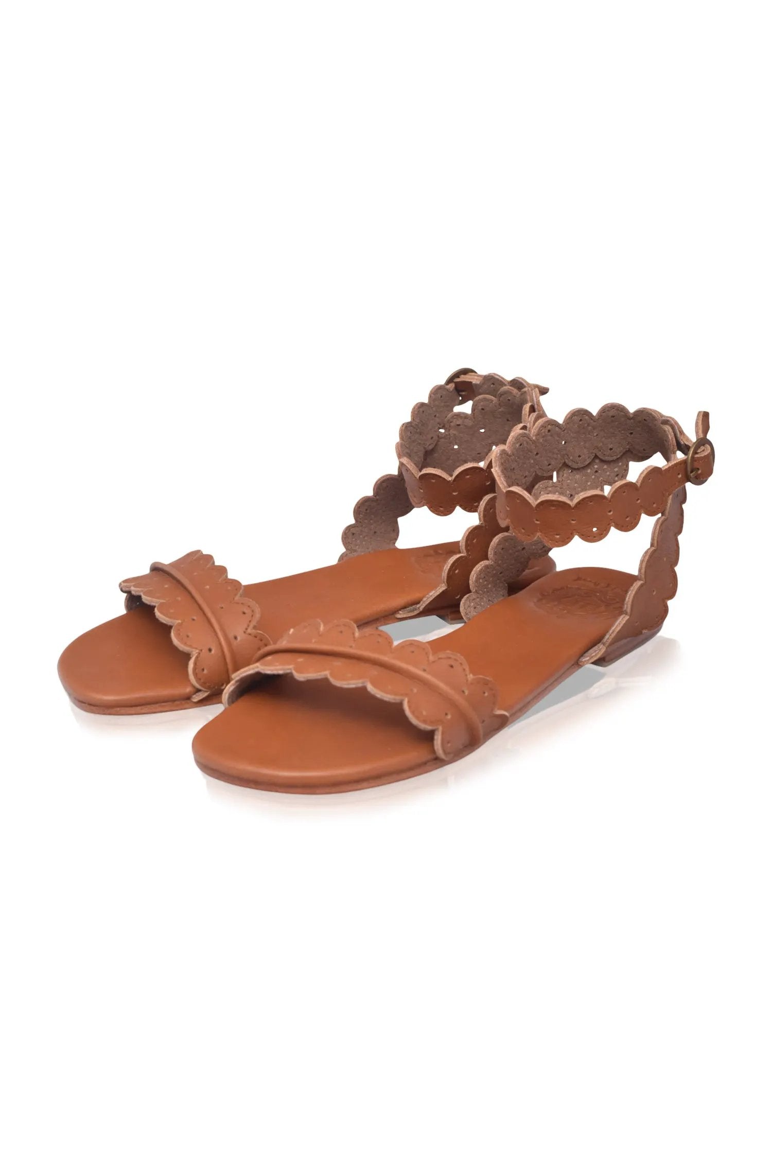 Nirvana Scalloped Wrap Leather Sandals by ELF