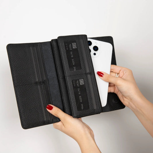 Nome Leather Wallet – 16 Card Slots & Phone Holder by TORONATA