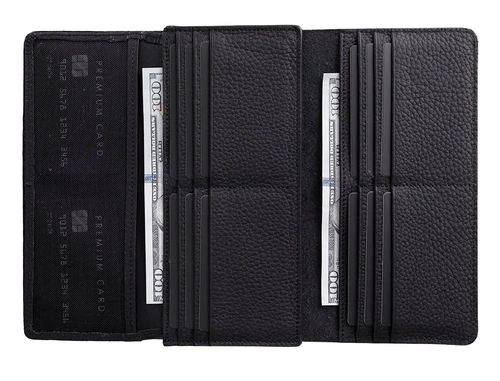 Nome Leather Wallet – 16 Card Slots & Phone Holder by TORONATA