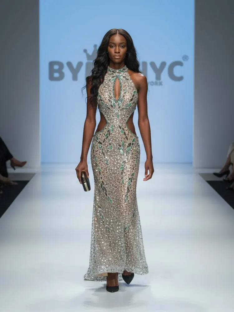 Nude Crystal Gala Dress GREENWICH VILLAGE: Prêt-à-Porter Line BYMANYC ® New York by BYMANYC ® New York