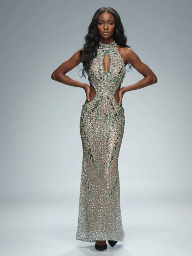 Nude Crystal Gala Dress GREENWICH VILLAGE: Prêt-à-Porter Line BYMANYC ® New York by BYMANYC ® New York