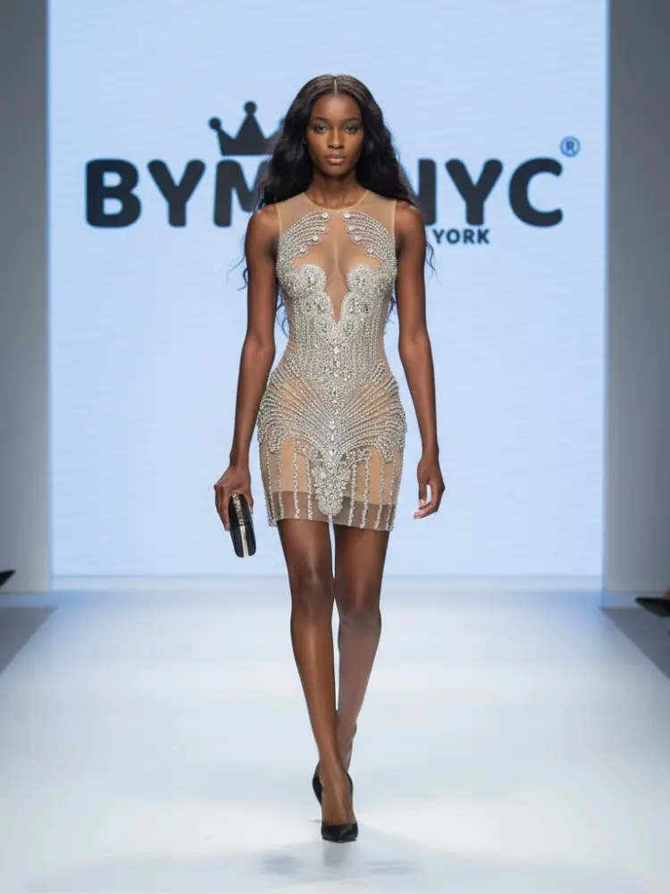 Nude Mini Party Dress ROCKEFELLER CENTER: Prêt-à-Porter Line BYMANYC ® New York by BYMANYC ® New York