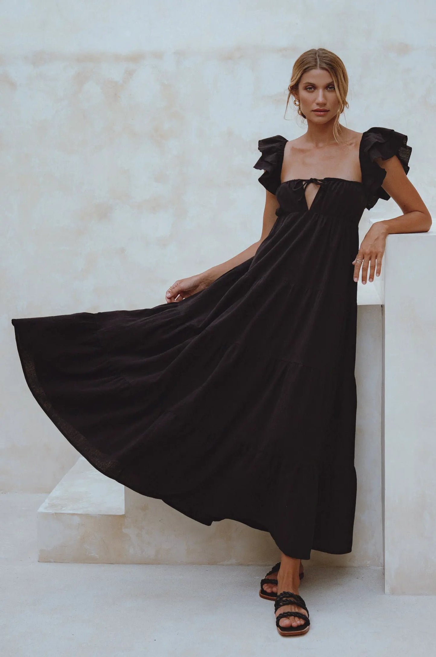Nymph Bohemian Linen Maxi Dress by Oh
