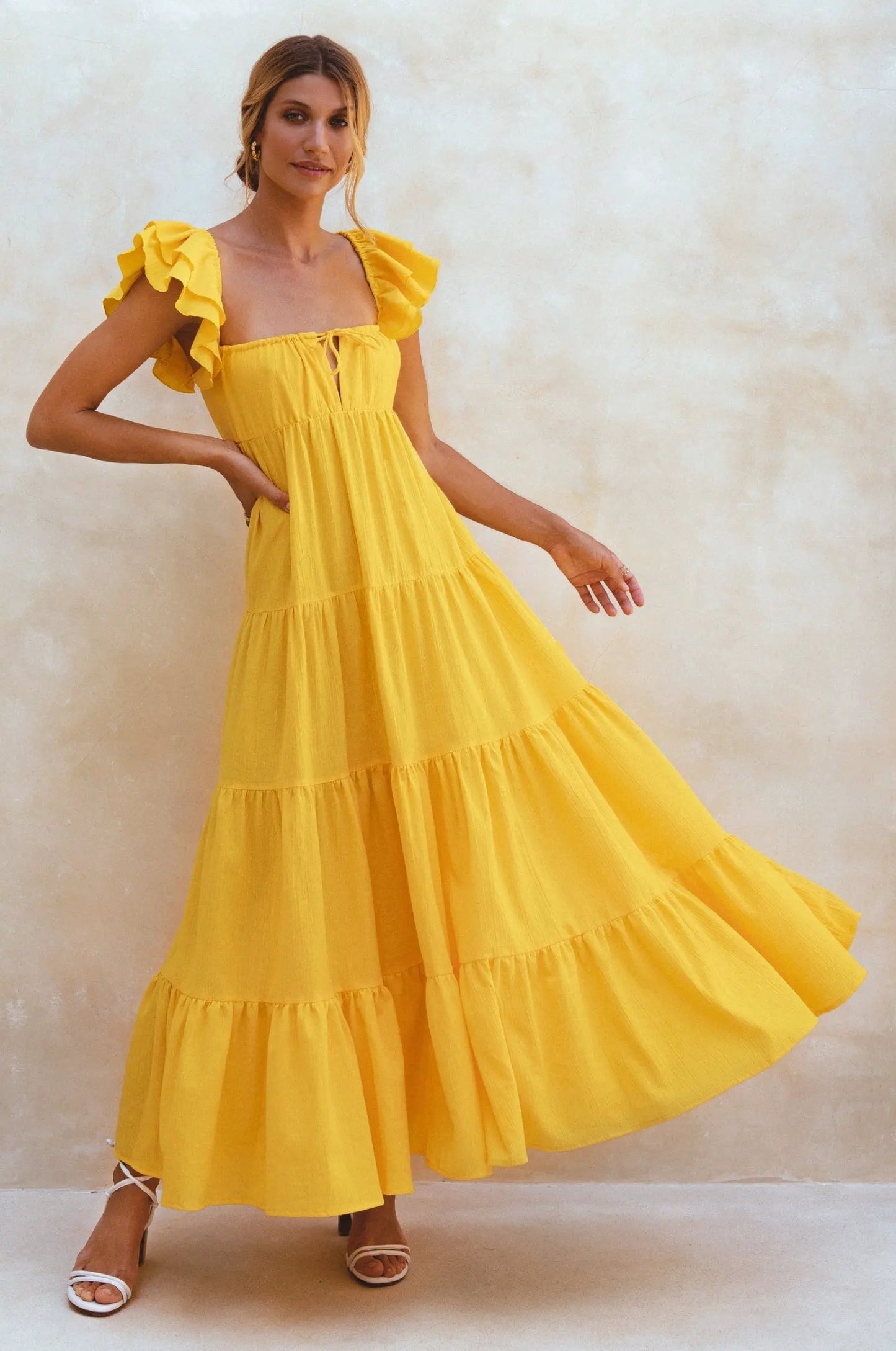 Nymph Bohemian Linen Maxi Dress by Oh