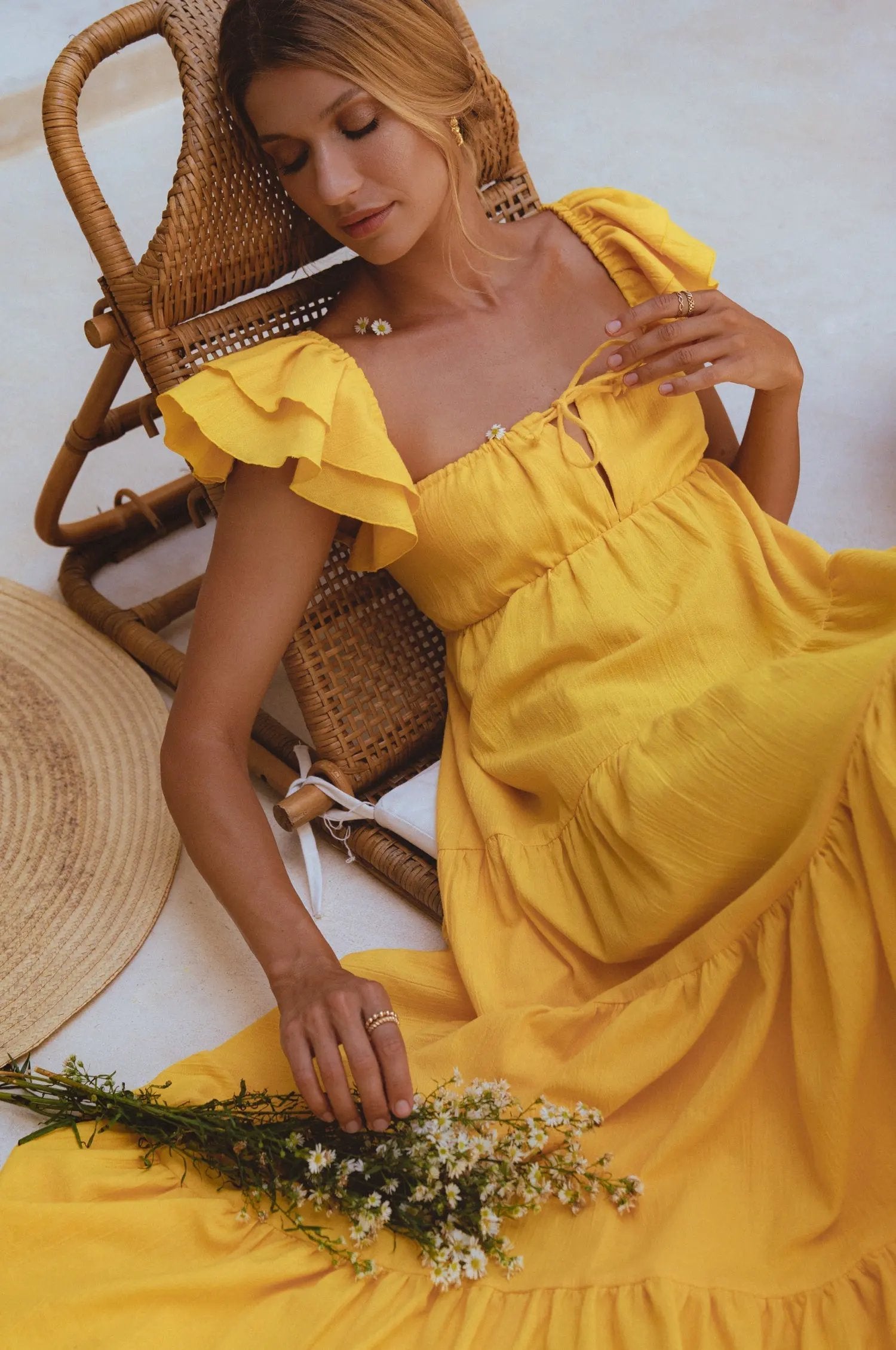 Nymph Bohemian Linen Maxi Dress by Oh