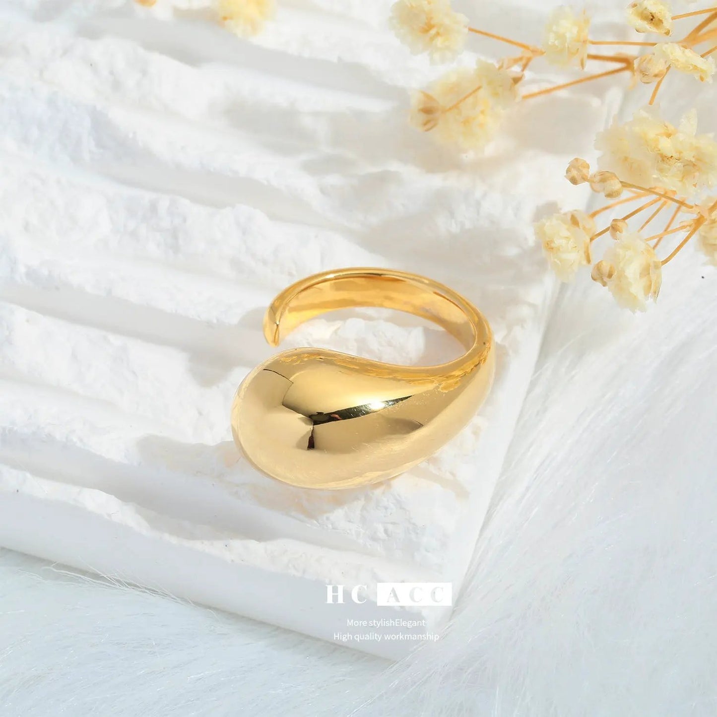 Fashion Irregular Ring Niche Design European and American Style Open Ring Women's Light Luxury High-end Ins Style Ring by Dropsure