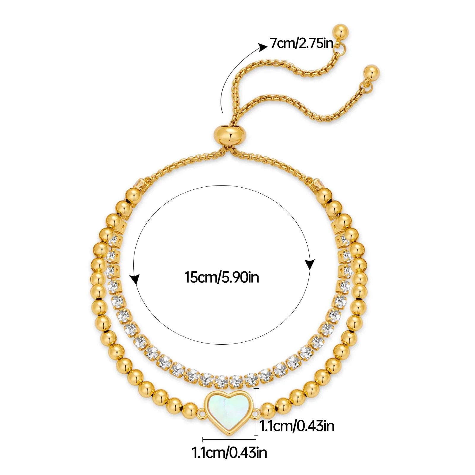 Style Design Hand Jewelry Stacked Chain Splicing Chain Love Bracelet Premium 18K Gold Bracelet by Dropsure