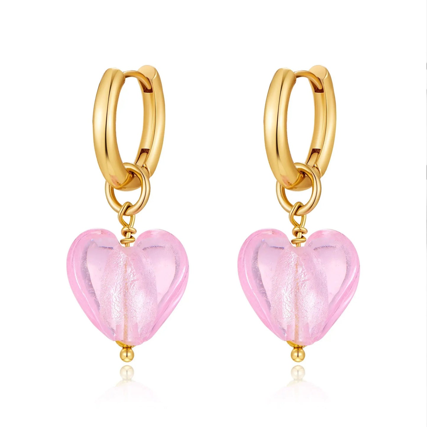 Pink Acrylic Earrings Made in Greece, European Mayol Jewelry Valentine's Day Love Earrings by Dropsure