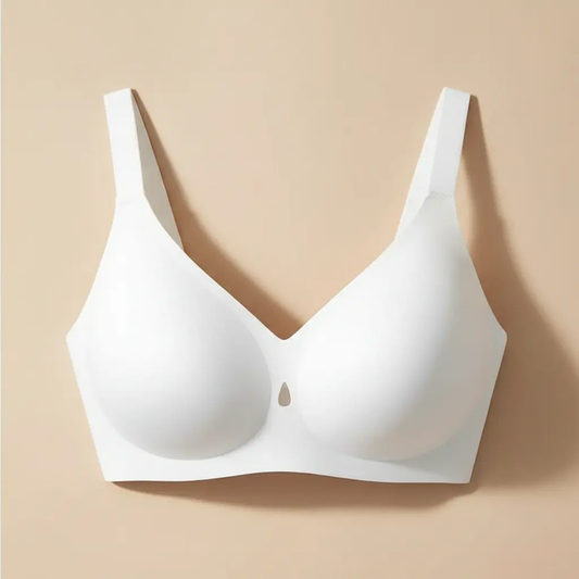 Gather without steel ring, jelly strip, big chest, fat mm, breathable, seamless underwear, women's bra by Dropsure