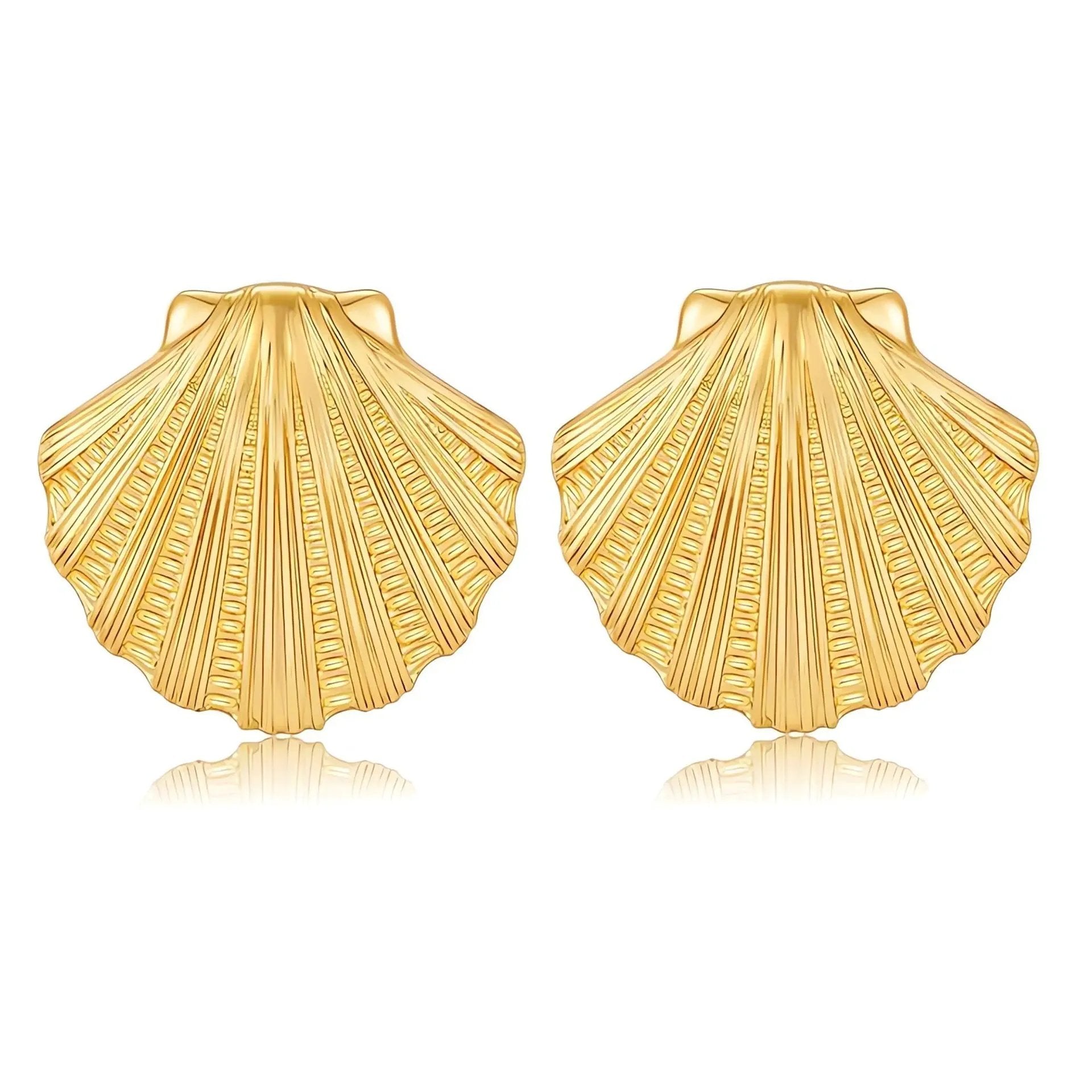 Earrings with high-end feel, starfish shells, ins earrings, metallic shell earrings, light luxury earrings by Dropsure