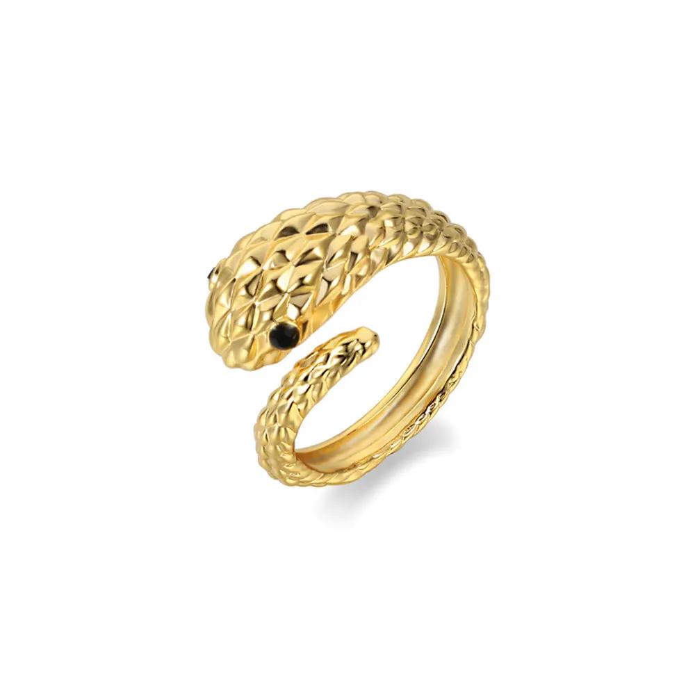 European and American Ring Snake-Shaped Women's Fashion Fashion Fashion Cool Style Personality Design Cold Pattern ins Small Snake Ring Plain Ring by Dropsure