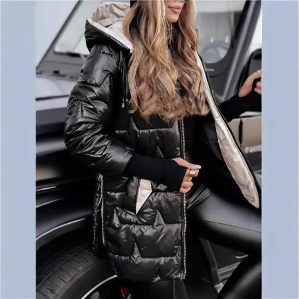 Hooded cotton jacket with three zippers by Dropsure