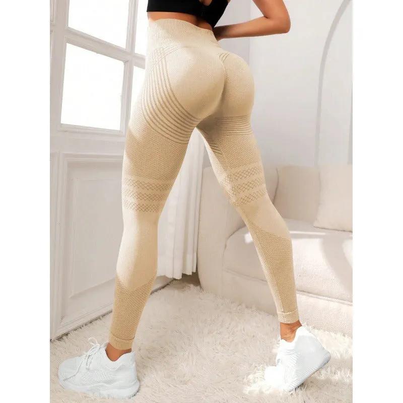 Ultra high waist non slip yoga pants with no trace, peach buttocks fitness exercise, hip lifting tight pants with high elasticity by Dropsure