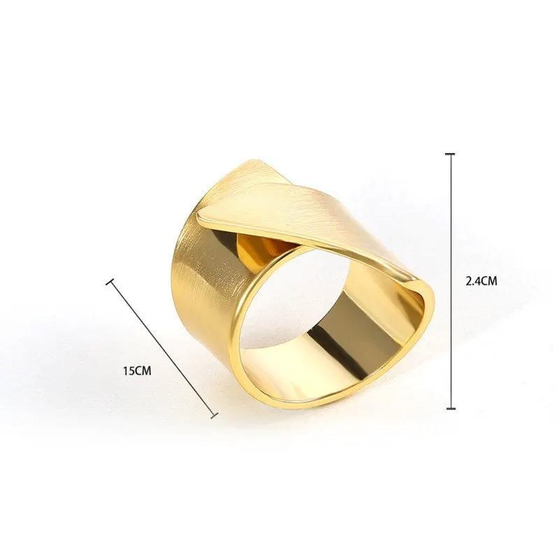 European and American fashion simple large stainless steel ring female personality copper ring cross-border Accessories Wholesale by Dropsure