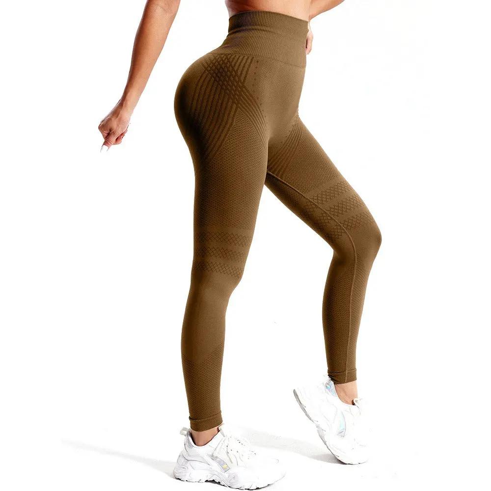 Ultra high waist non slip yoga pants with no trace, peach buttocks fitness exercise, hip lifting tight pants with high elasticity by Dropsure